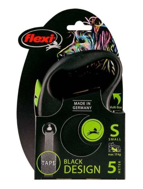 FLEXI Black Design S - kelautuva talutin - 5 m
