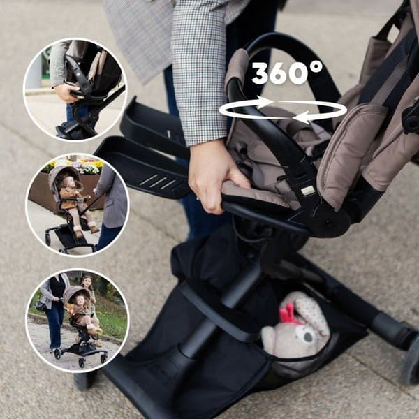 BEABA - Barnvagn - Baby Cruiser 360° - 4 hjul - Pralin