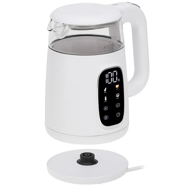 ADLER AD 1305 vattenkokare vit/silver