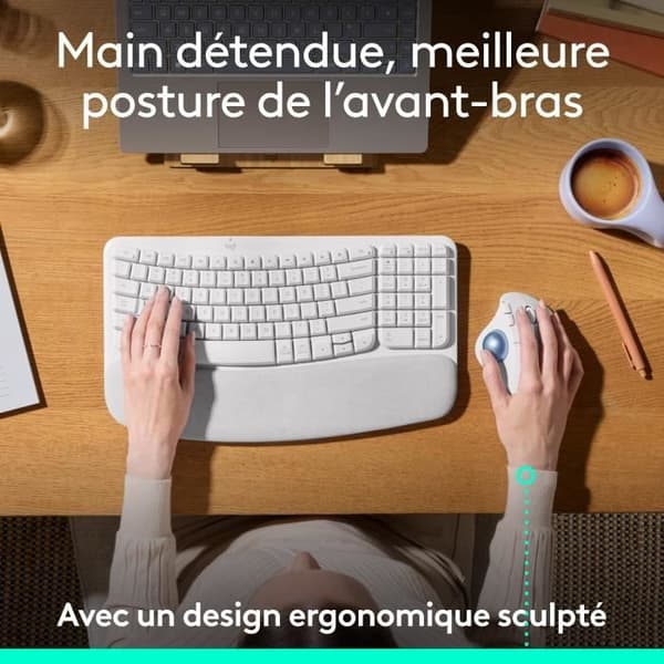 Mus - Trådlös - Logitech - Ergo M575S - Vit