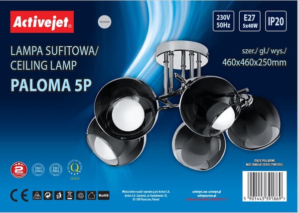 Activejet AJE-PALOMA 5P E27 5x40W pendel