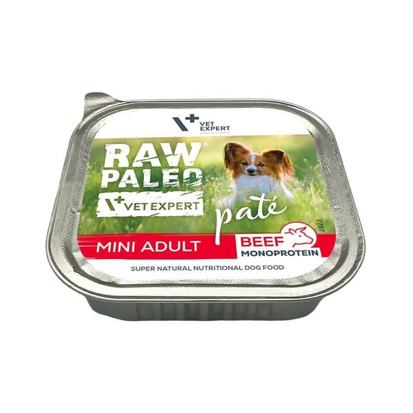 VETEXPERT Raw Paleo Pate Mini Adult Beef - våtfoder för hundar - 150 g