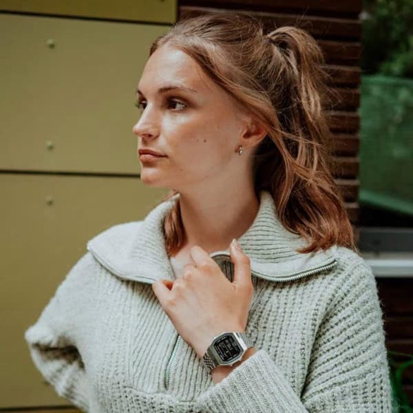Älykello - CASIO - ABL - 38 mm - Hopea/Musta kellotaulu