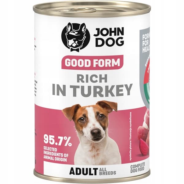 JOHN DOG Good form Rik på kalkon - våtfoder för hundar - 400 g