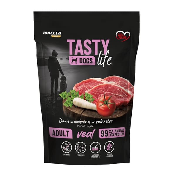 BIOFEED Tasty Dogs Life Kalvefoder - vådfoder til hunde - 500 g