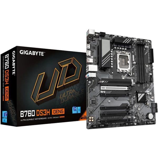 Moderkort - GIGABYTE - B760 DS3H GEN5 - ATX-format - Intel B760-chipset - PCIe 5.0