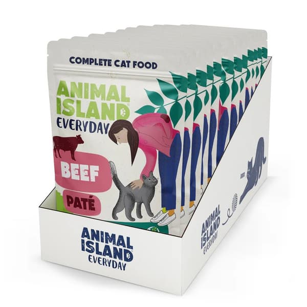 ANIMAL ISLAND Paté Oksekød - vådfoder til katte - 12x100g