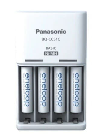 Batteriladdare PANASONIC Eneloop Basic BQ-CC51 + 4x AAA 800 mAh (K-KJ51MCD04E)