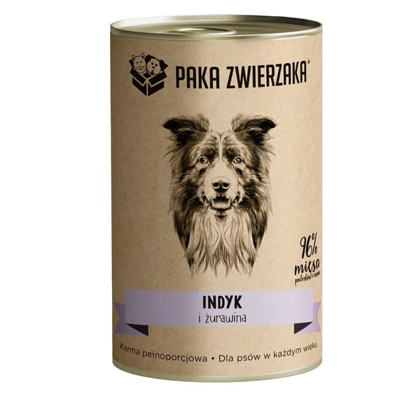 PAKA ZWIERZAKA Kalkun og tranebær - vådfoder til hunde - 400 g