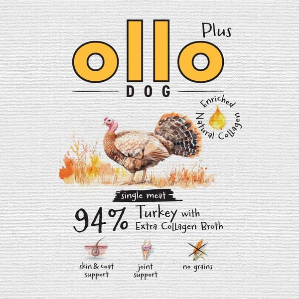 OLLO Plus Kollagen Kalkon - våtfoder för hundar - 400 g