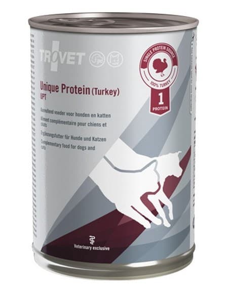 TROVET Unique Protein UPT med kalkun - Vådfoder til hunde og katte - 400 g
