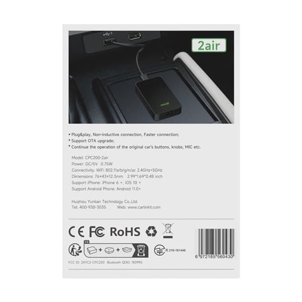 CarlinKit 5.0 2AIR CPC200-2air Langaton sovitin Musta