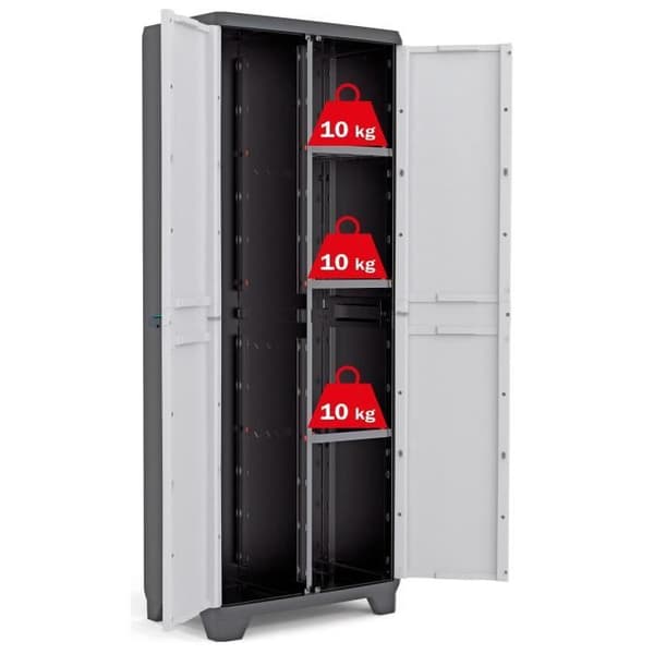 KIS Linear Utility Opbevaringsskab - 68 x 39 x 173 cm - Sort og grå