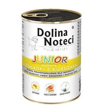 DOLINA NOTECI Premium Junior rig på kyllingekråse - vådfoder til hvalpe af mellemstore og store racer - 400 g