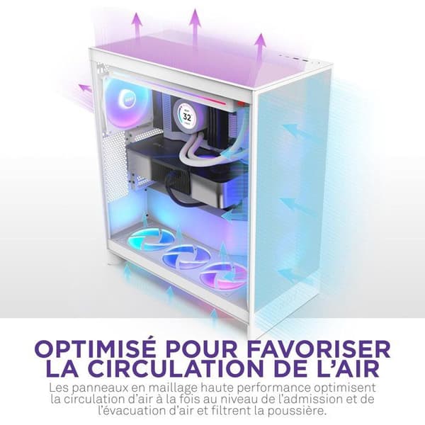 Miditower-kabinet - NZXT - CM-H72FW-01 - H7 Flow - Hvid