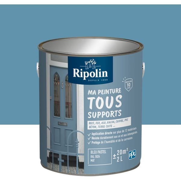 Multioverflademaling - Pastelblå - RAL 5024 - Mat - Ripolin - 2 liter