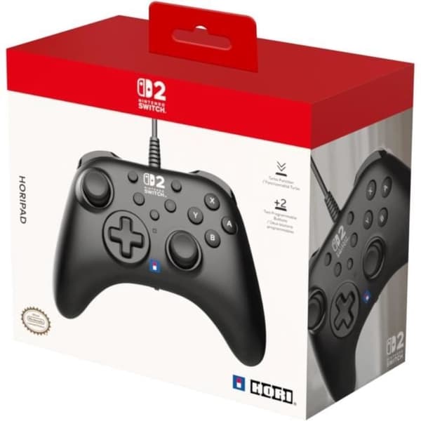 Kablet controller - HORI - Horipad - Nintendo Switch og Switch 2 - Nintendo C-knap - Programmerbare knapper på bagsiden - Sort