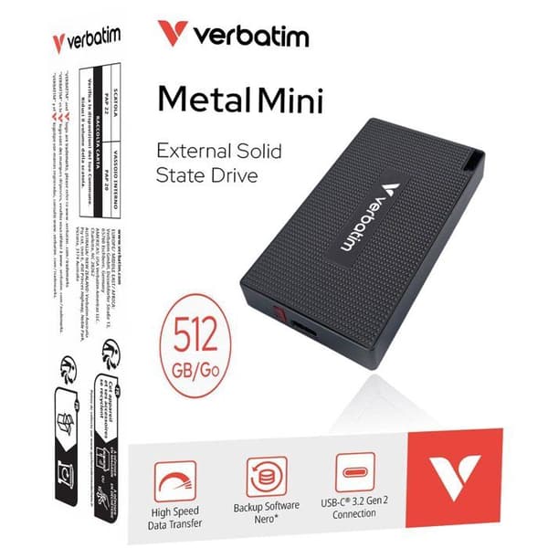 Extern SSD-enhet - VERBATIM - Metal Mini - 512 GB