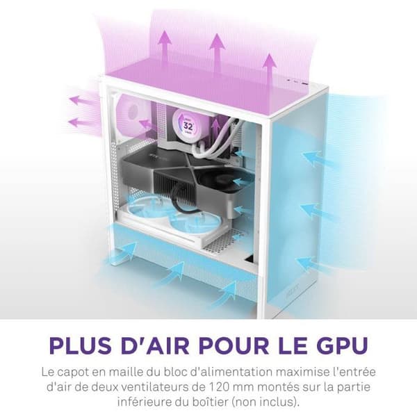 Kompakt ATX Mid-Tower-chassi - NZXT - CC-H52FW-01 - H5 Flow - Vit