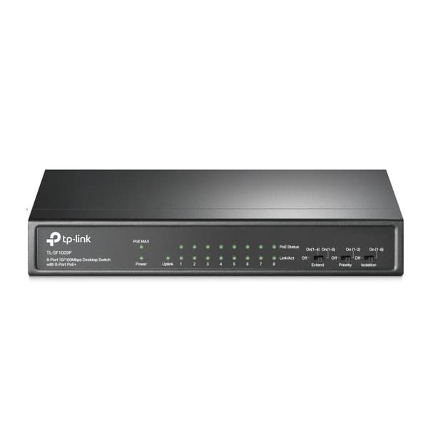 TP-Link 9-portars 10/100Mbps stationär switch med 8-portars PoE+