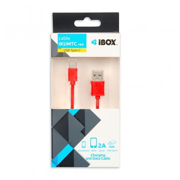 KABEL I-BOX USB 2.0 TYP C, 2A 1M RÖD