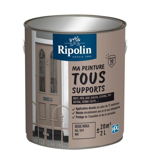 Multifunktionsfärg - Mocha Beige - RAL 1019 - Matt - Ripolin - 2L