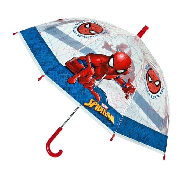 Spiderman Barnparaply 66 cm Blå/Röd/Transparent