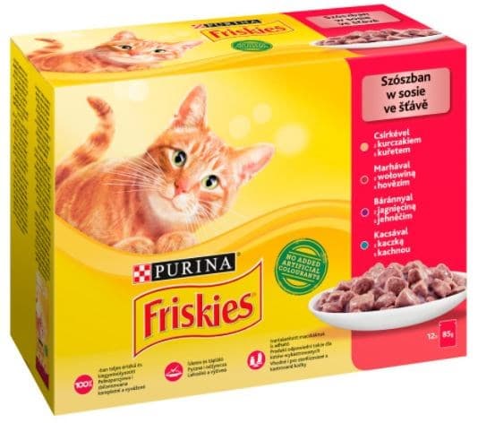 Friskies Mix kød - vådfoder til katte - 12 x 85 g