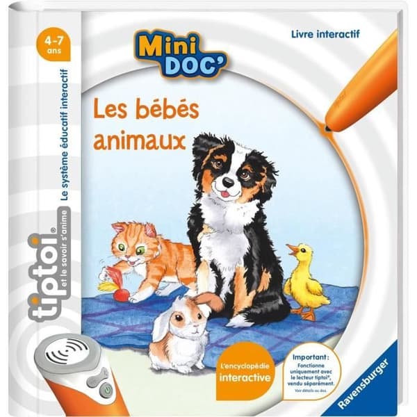 tiptoi, Interaktiv bok, Mini Doc, Djurungar, 4 år, 13099022, Ravensburger