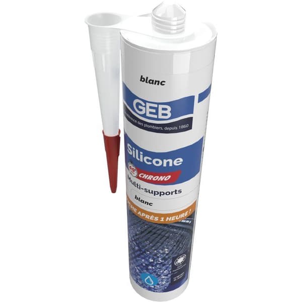 Multifunktionell sanitetssilikon - 60 Chrono - GEB - Vit - 280 ml