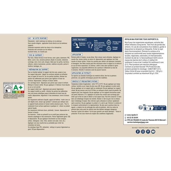 Multioverflademaling - Off-white - RAL 1013 - Mat - Ripolin - 2 liter