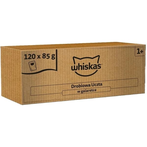 WHISKAS Feast in Jelly Fjerkræ – vådfoder til katte – 120x85g