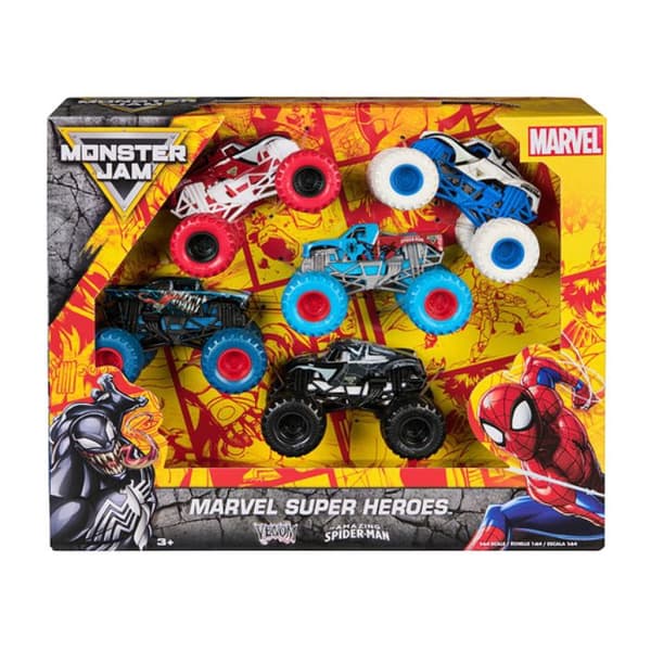 Spiderman Die Cast Monster Jam-pakke med 5