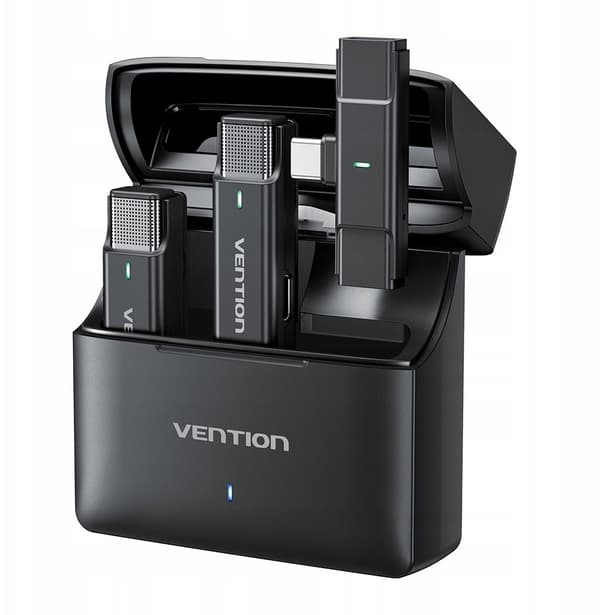 Set med 2 Vention USB-C-mikrofoner + laddningsfodral