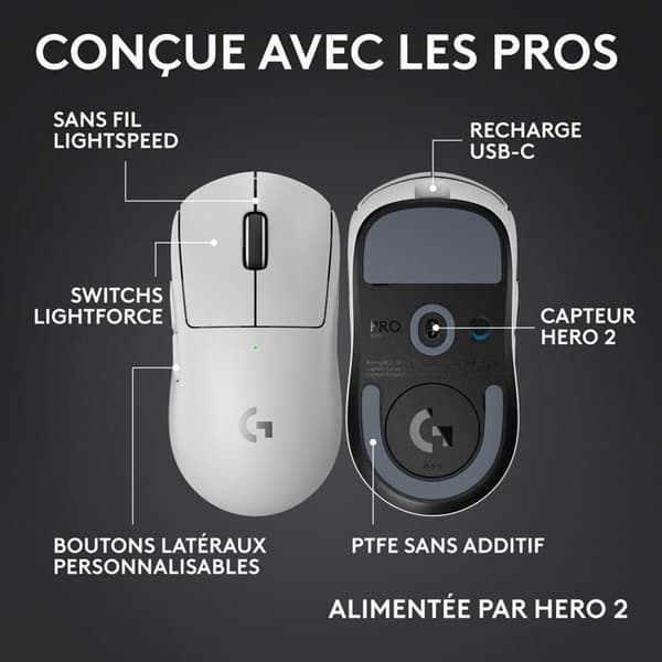 Langaton hiiri - Logitech G-PRO X Superlight 2c - Valkoinen
