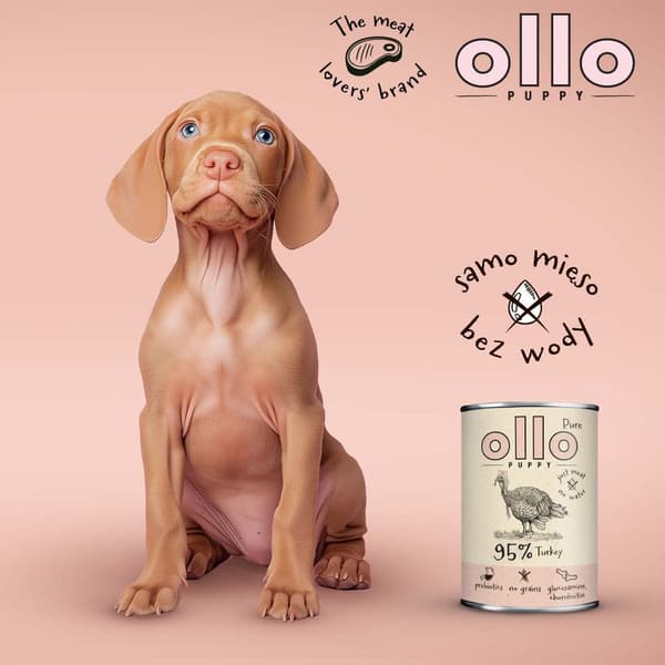OLLO Puppy Pure Turkey - våtfoder för hundar - 400 g