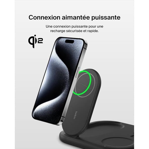 Latausasema - BELKIN - Qi2 - 3-in-1 - Musta