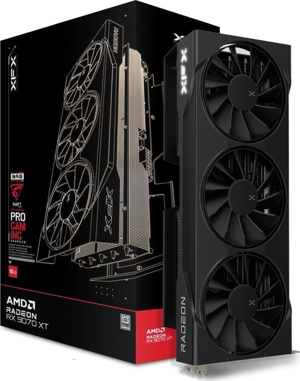 Grafikkort. XFX Swift RX 9070XT 3-fläktars Gaming E. 16G