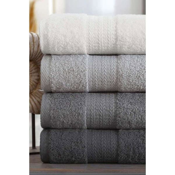 4 pyyhkeen setti - 50 x 85 cm - harmaa