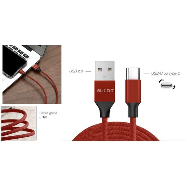 Kaapeli - AUTO T - 540347 - USB 2.0 - USB-C