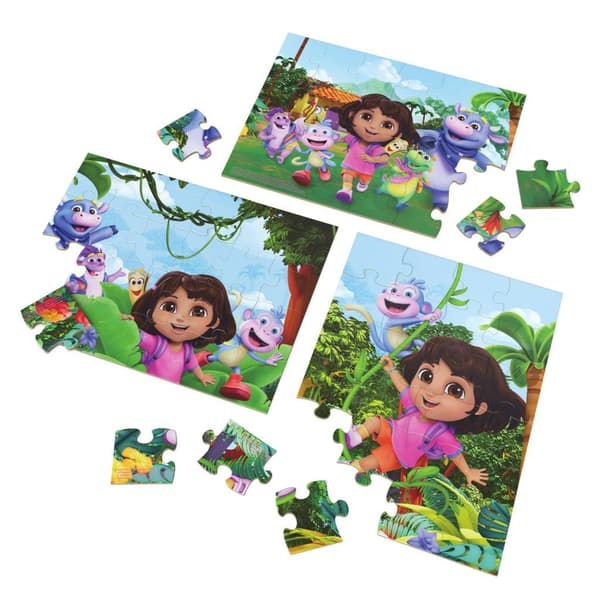 Dora 3-i-1 träpussel 3x24 bitar