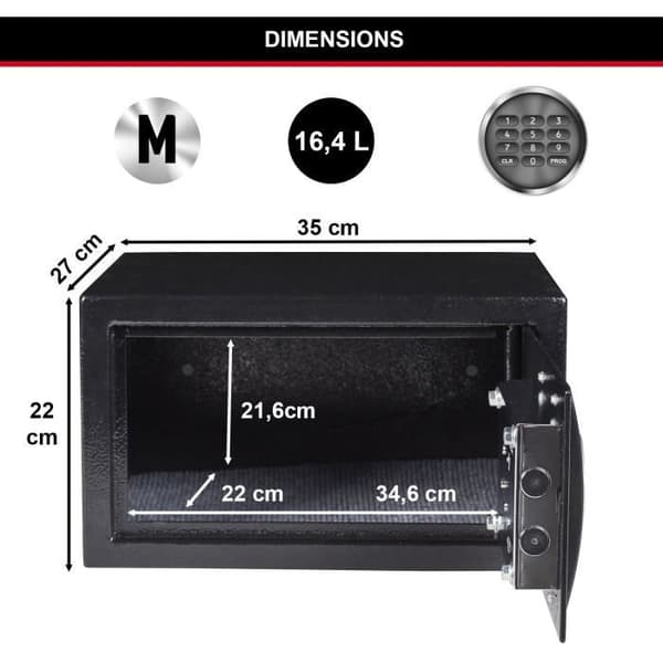 MASTER LOCK Pengeskab med programmerbar elektronisk kombination - 16 L