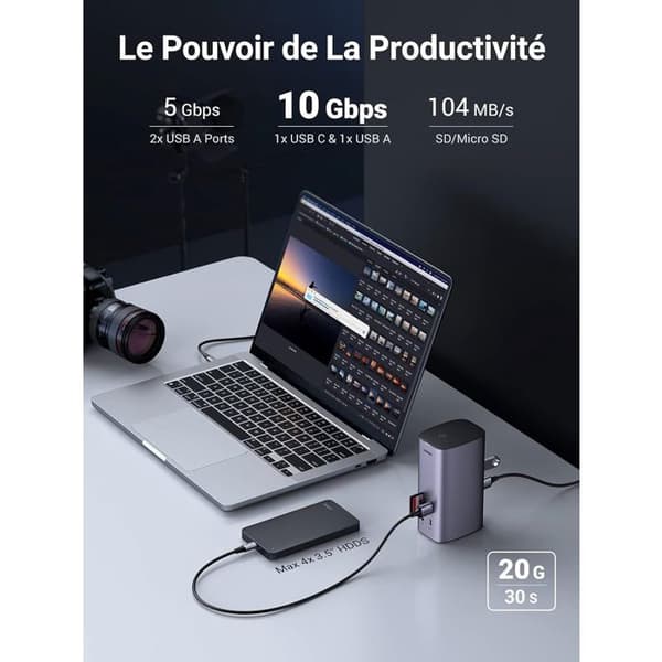UGREEN Pro USB-C Multifunktionel Dockingstation - Grå