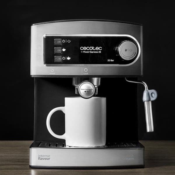 Kaffemaskine - CECOTEC - Power Espresso - 850 W - 20 bar - 1,5 L - Rustfrit stål / Sort