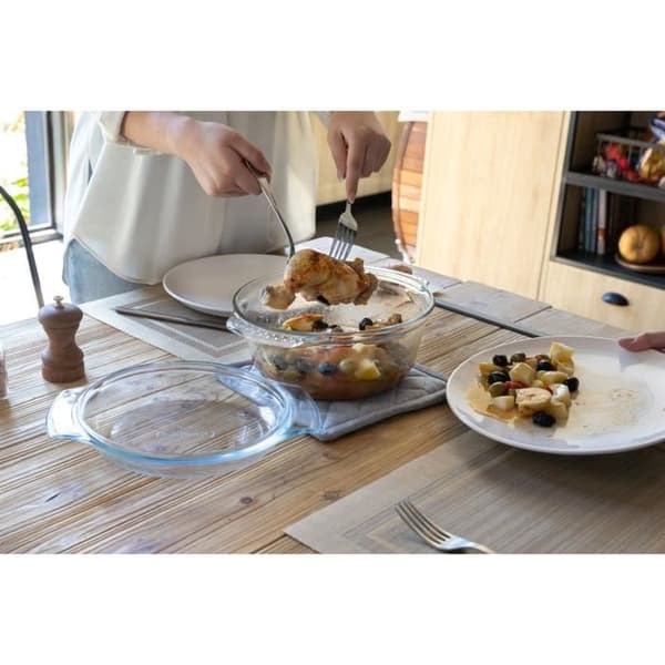 2 uunivuoan setti - PYREX - lasinen - pyöreä - 1 l
