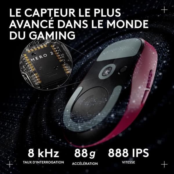 Trådlös spelmus - Logitech - G Pro X Superlight 2 DEX - Rosa