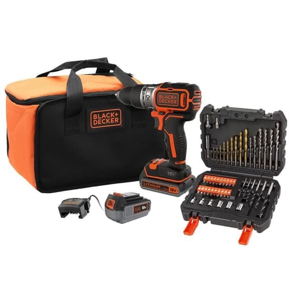 Borehammer - BLACK+DECKER - BL188ME2SA-QW - 18V - 2 batterier - 50 stk. tilbehør
