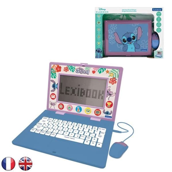 Uddannelsescomputer - LEXIBOOK - Stitch - 170 aktiviteter - Tosproget EN/FR - 7 uddannelseskategorier