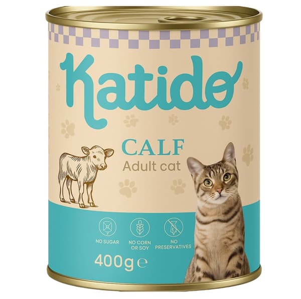 KATIDO Kalv - vådfoder til katte - 400 g