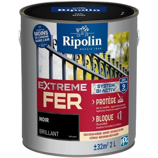 Jernmaling - RIPOLIN - 396703 - Sort - Blank - 2 L